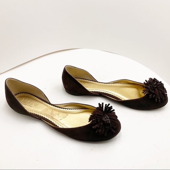 {J. CREW} Suede Pom Pom Flats - Picture 14 of 15